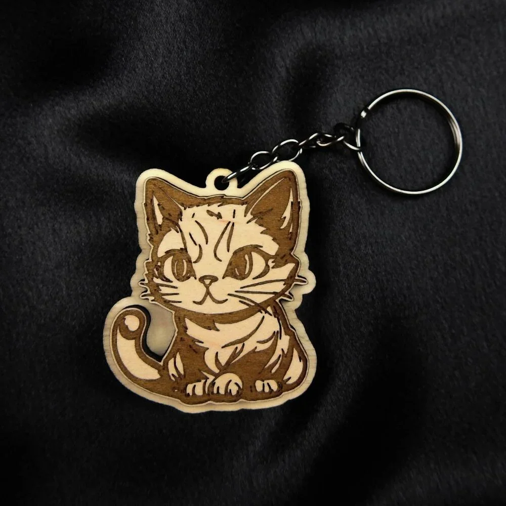 Adorable cat keychain
